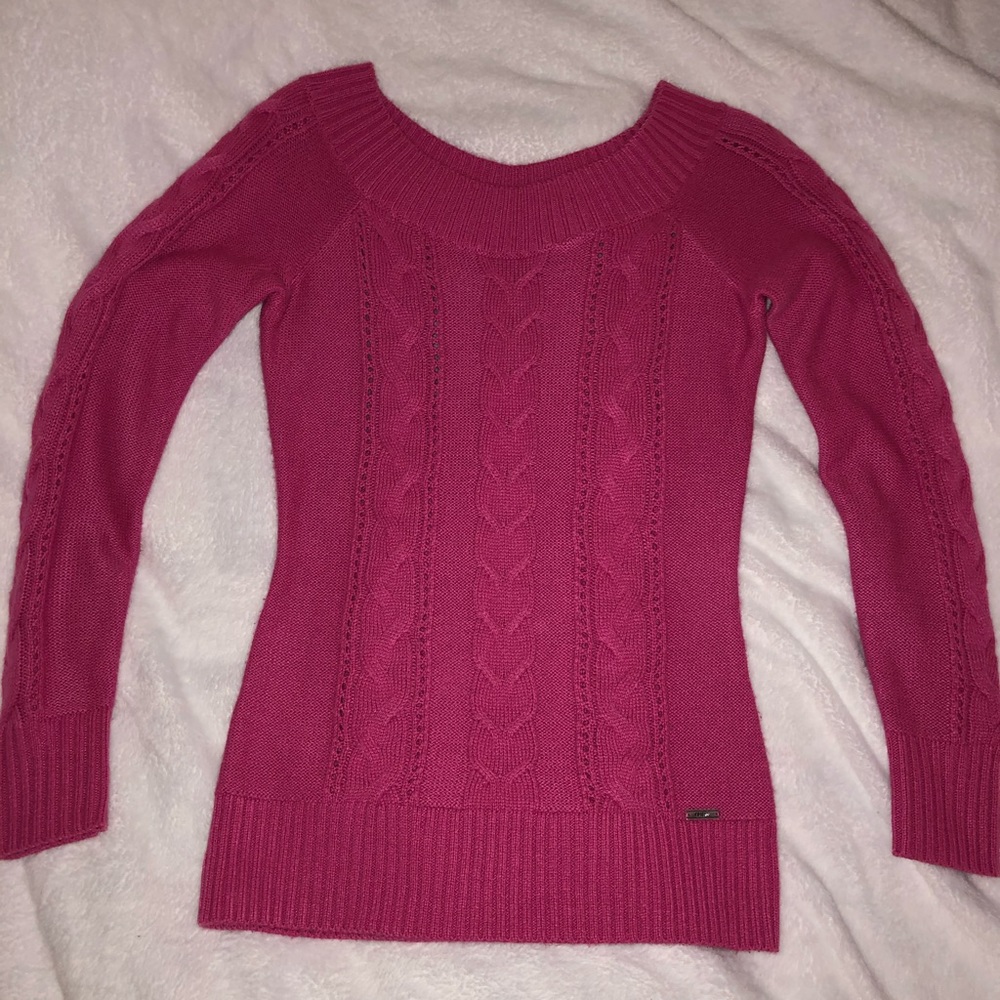 Guess pink cable knit sweater - size S